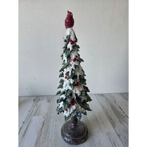 Vintage raz? Glitter Cardinal 18 inch tree large bird Forest Xmas decor sparkle
